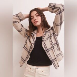 Z SUPPLY Wakefield Plaid Moto Jacket – Size M (Excellent Condition)